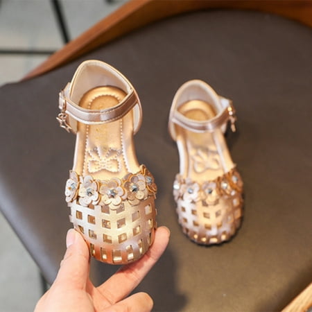 

NEGJ Toddler Kids Baby Girl Flower Weaving Shape Non-Slip Shoes Beach Sandals