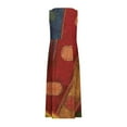 thumbnail image 2 of Robe Longue pour Femmes, Robe pour Femmes, Robe Longue Sans Manches à Col Rond en Lin Imprimé, Robe Longue pour Femmes Été, Robe Décontractée d'Été pour Femmes, 2 of 5