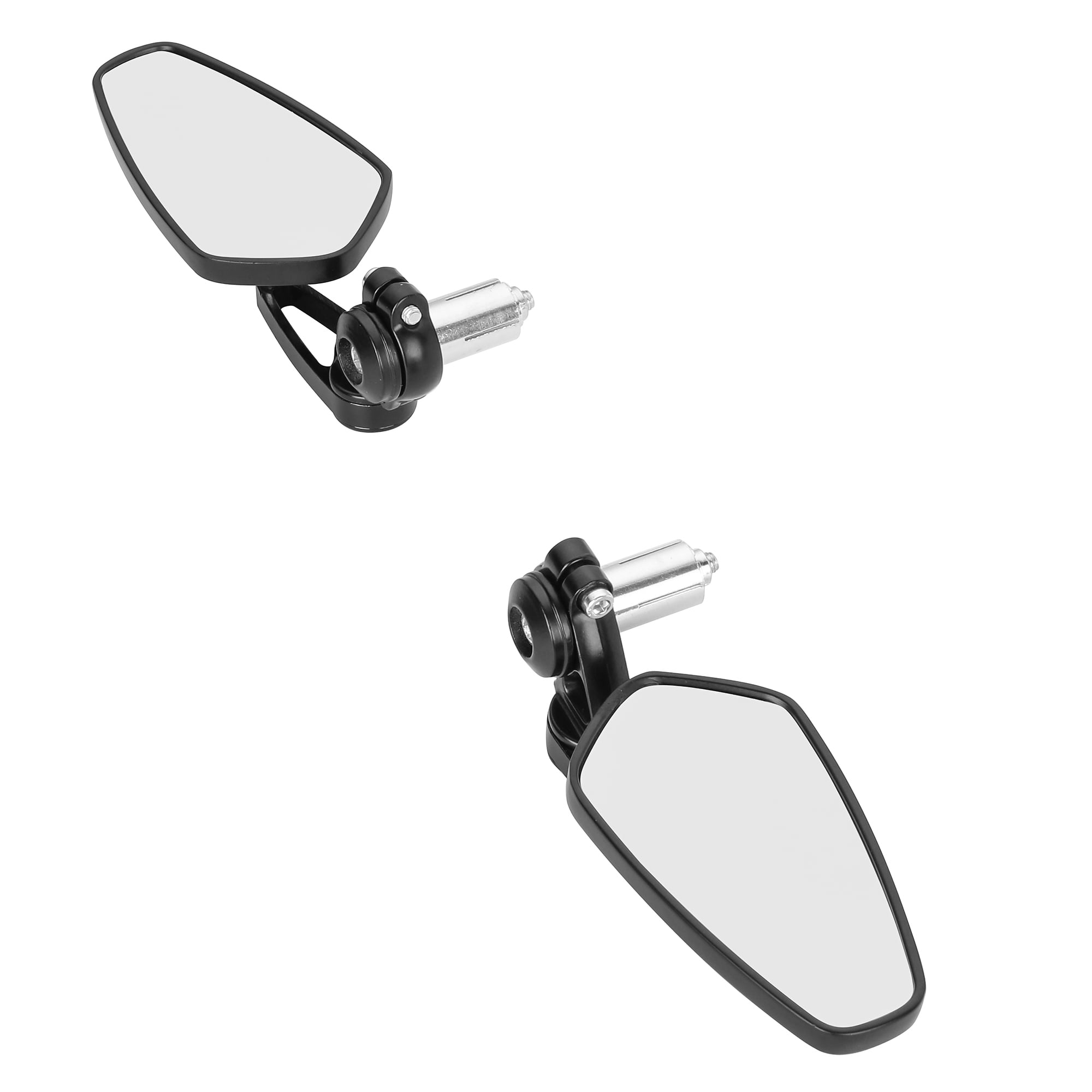 2Pcs Universal Motorcycle Mirrors, Handlebar Rear View Side Mirror Compatible for Bike, Scooter, ATV, UTV, Dirt Bike and More, Black