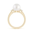 thumbnail image 2 of ANGARA South Sea Cultured Pearl Three Stone Ring with Diamonds in 14K Yellow Gold for Women | June Birthstone, Birthday, Anniversary, Jewelry Gift for Women | Pearl Ring, 2 of 9