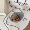 thumbnail image 4 of Fashion Women Hand Woven Pearl Straw Bucket Bag Rattan Bohemia Style Beach Beach Shoulder Bags Handbags, 4 of 4
