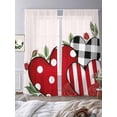 thumbnail image 3 of Semi Sheer Window Curtains 84 Inches Long, Valentine's Day Rod Pocket Voile Silky Chiffon Curtain Treatment Drapes for Kitchen, Living Room, Red Love Heart Roses Romantic 52"x84", 2 Panels, 3 of 9