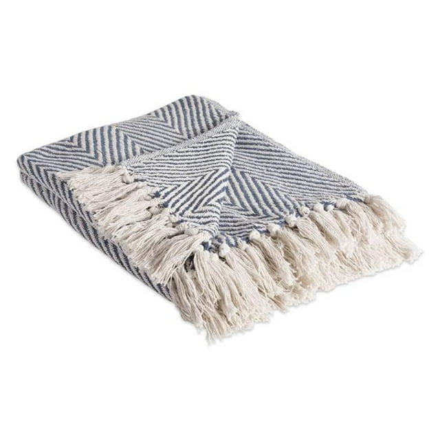 Design Imports CAMZ10583 Couverture Chevron Urbain Bleu Français