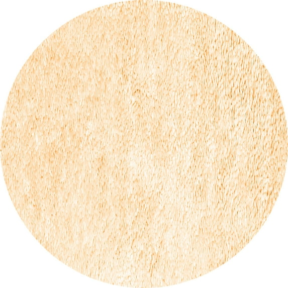Ahgly Company Indoor Round Solid Orange Modern Area Rugs, 3' Round