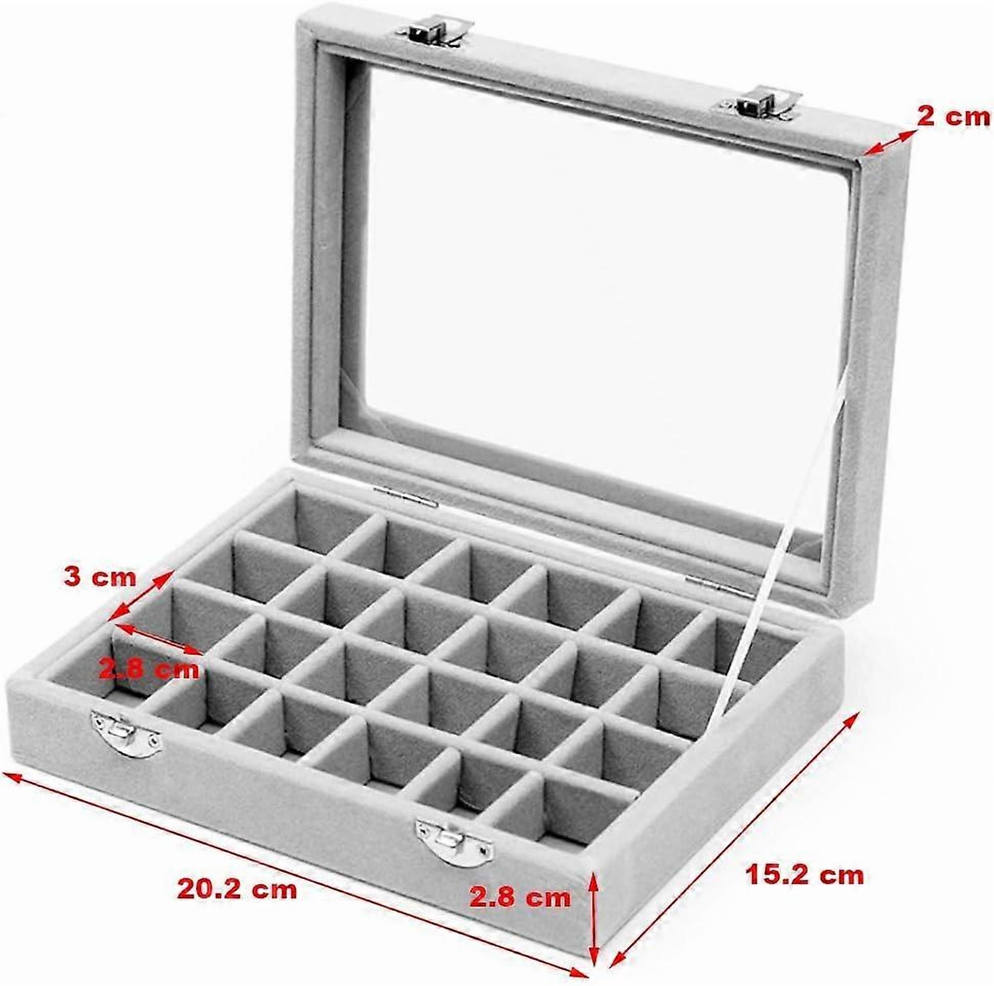 Jewelry Organizer Box With Clear Lid, Velvet Protection Jewelry Storage Case For Women And Girls, Adjustable Compartment Dividers (1)