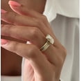 thumbnail image 5 of Jewelerix Elongated Cushion Cut Moissanite Engagement Ring Set, Hidden Halo Bridal Wedding Ring Set, 14K Vermeil Yellow Gold Stackable Promise Ring, Unique Anniversary Gift, 5 of 7