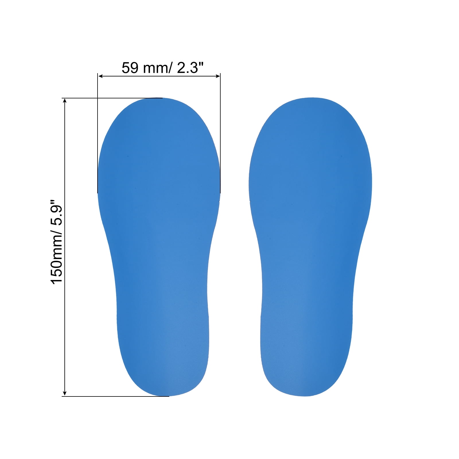 Unique Bargains Durable Footprint Sticker Shoes Floor Decal Sign Sky Blue 6x2"