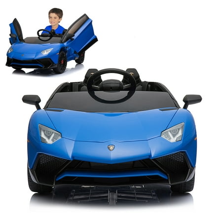 Lamborghini Electric Ride On Car With Remote Control For Kids | 2019 Latest Model Aventador SV Roadster LP750-4 12V Power Battery Official Licensed Kid Car To Drive With Openable Doors