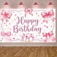 thumbnail image 3 of Blue Theme Banner Floral Design Party Backdrop Cake Pattern Gold Accents Celebration Backdrop for Birthday Party Indoor Decor Party Photography, 3 of 9