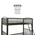 thumbnail image 6 of Pemberly Row Contemporary Metal Twin Over Twin Bunk Bed Attached Ladder in Black, 6 of 13