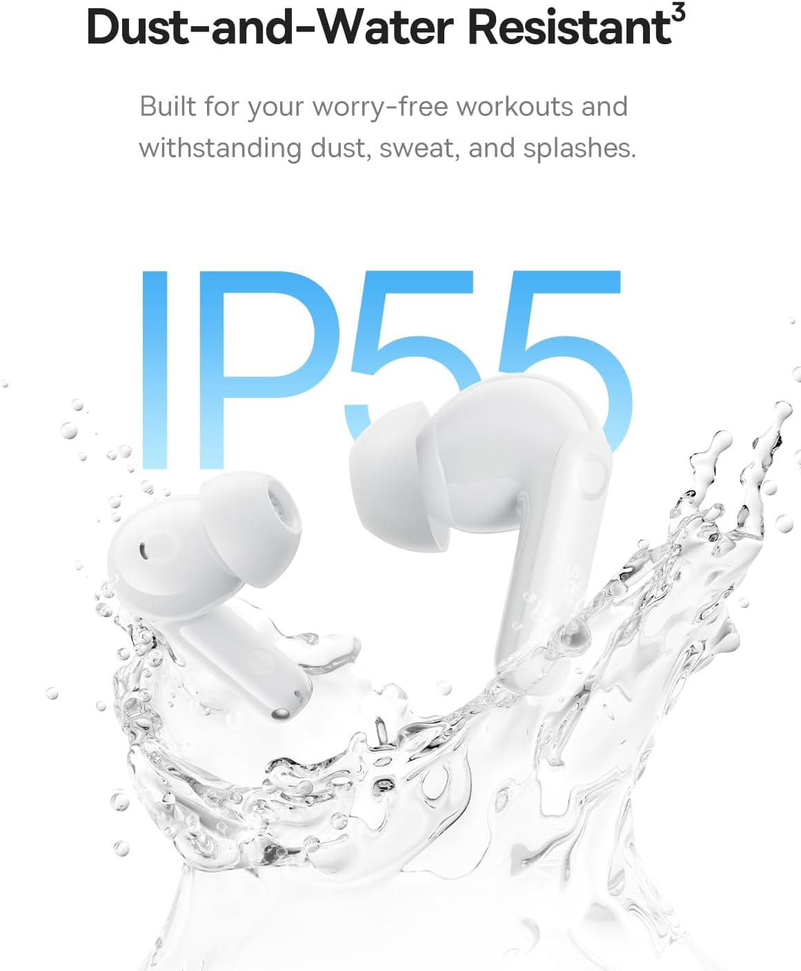 Baseus BP1 Pro Wireless Earbuds, Hi-Res Audio, Adaptive ANC, 55H Playtime, 6 Mics, IP55 Water-Resistant, Bluetooth 6.0, In-Ear Headphones with Charging Case