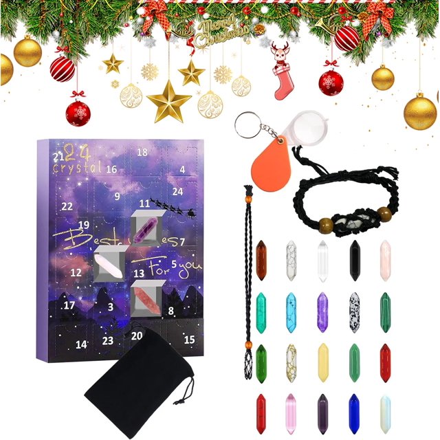 Calendario de Adviento de cristal de 24 días El Mercado de Encantos Educativo de Navidad