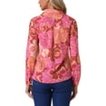 thumbnail image 3 of INSPIRE CHIC Valentine's Day Women's Button Down Shirt Ditsy Floral Long Sleeve Point Collar Office Top XS Rose Red, 3 of 6