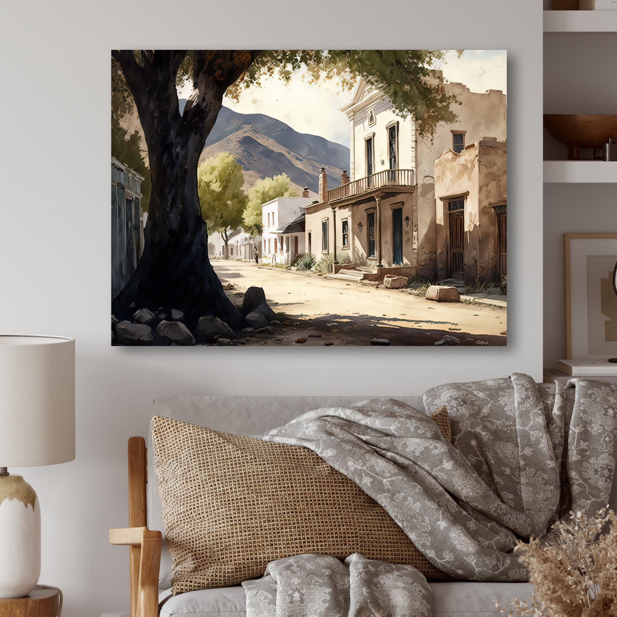 Designart Small Town In Arizona IV Canvas Wall Art