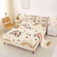 thumbnail image 2 of Manfei Boho Rainbow Bed Sheets, Star Planet Full Size Sheets, Beige, 4 Pieces, 1 Flat Sheet, 1 Fitted Sheet and 2 Pillowcases, 2 of 6