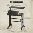 thumbnail image 3 of HOMCOM Stand Up Desk, Height Adjustable Rolling Computer Desk, Black, 3 of 10