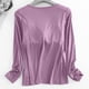 thumbnail image 5 of Pijama de manga larga para mujer, color liso, manga larga, cuello redondo, con copa acolchada, ropa de casa, pijama modal para mujer, 5 of 9