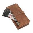 thumbnail image 5 of Crossbody Wallet Case for iPhone 7 / 8 / SE 2020 / SE 2022 with RFID Blocking Card Slot Holder, Magnetic Flip Folio Purse Case, PU Leather Zipper Handbag with Detachable Lanyard Strap Case,Brown, 5 of 9