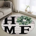 thumbnail image 2 of Eucalyptus Leaves Large Area Rugs for Bedroom Living Room, Soft Non Slip Carpet Bedside Rug, Rustic Botanical Plants Text Wood Grain Round Floor Cover Kitchen Accent Rug 3.3' for Dining Room/Office, 2 of 9