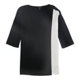 thumbnail image 1 of Eileen Fisher Womens Colorblocked Pullover Sweater, Black, X-Small, 1 of 2