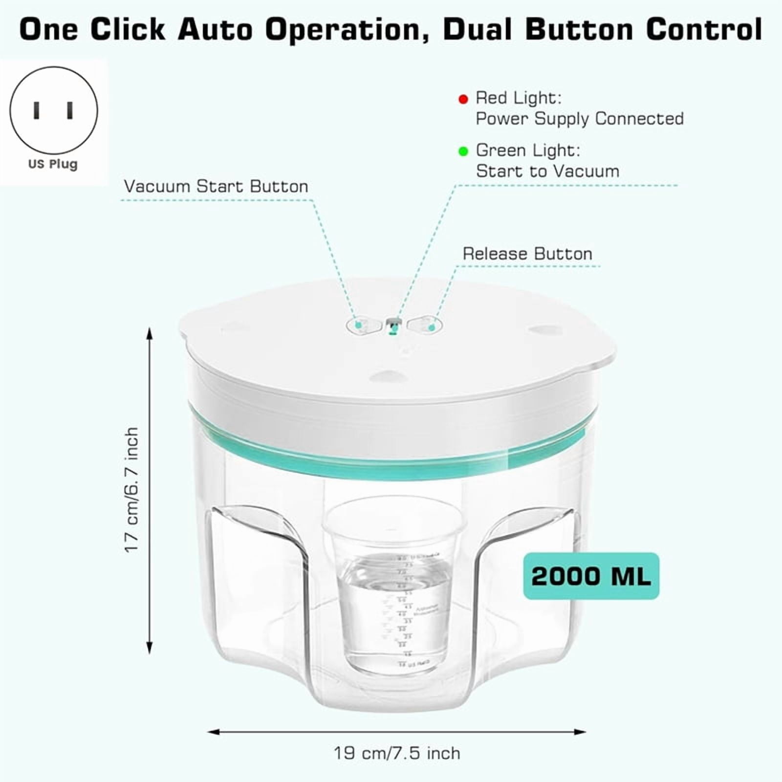Resin Bubble Remover,2L 99.9% Bubble Removal in 5Min,Vacuum Degassing for Epoxy Resin,Silicone Molds Us Plug