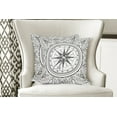 thumbnail image 4 of Ambesonne Compass Throw Pillow Cover 2 Pack, Windrose Line Art Style, 18", Black White, 4 of 6