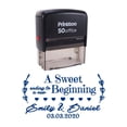 thumbnail image 1 of Printtoo Personalized Blue Self Inking A Sweet Ending To A New Beginning Stamp Custom Wedding Favor Rubber Stamper -68 x 30 mm, 1 of 6