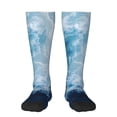 thumbnail image 1 of Xecao Abstract Ocean Waves Pattern Adult Stockings with Color-Block Design and 3D Print, Breathable Comfortable Hosiery for Daily Wear and Sports, 1 of 6