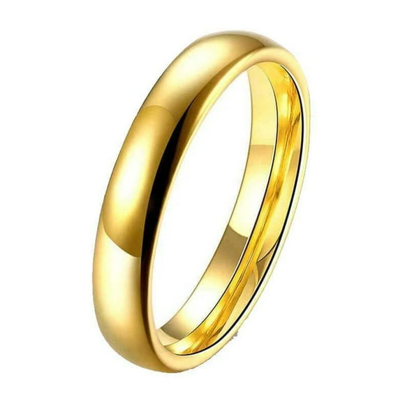 2pcs Ring Simple Titanium Steel Sphere Clothing Accessories Female of Arc Rings Elegant Clothing Accessories Jewelry Wedding Engagement Men Golden 12#