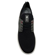 Rieker Men's Max Casual Sporty Shoes Size 11.5 (EU 45) Black/Grey Knit Slip-on