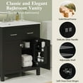 thumbnail image 3 of MAYEERTY 30" Bathroom Vanity - Ceramic Sink, Black Cabinet (2 Doors + Shelf), Soft-Close Doors, 3 of 8