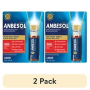 (2 pack) Anbesol Instant Oral Pain Relief, Benzocaine, Liquid Maximum Strength, 0.41 fl oz.