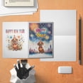 thumbnail image 4 of Happy New Year with Dachshund Fireworks Holiday Xmas Winter 2025 5x7in Folded Greeting Card Wiener Dog Lover Gifts Idea Single Note Card with Envelope - 00025, 4 of 5