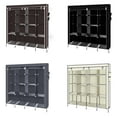thumbnail image 4 of Zimtown 2 Hanging Clothes Rack Organizer Closet Armoire Durable Storage Wardrobe Brown, 4 of 7