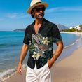 thumbnail image 4 of KUIFORTI Couple Matching Outfits Turtle Flowers Matching Vacation Outfits for Couples Soft and Comfortable Casual Beach Vacation Party Shirt Suitable for Everyday Casual Wear, 4 of 7