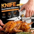 thumbnail image 4 of 2026 New Kitchen Scissors for Food, All Purpose Heavy Duty for Turkey Shears & Chicken Scissors with Non-Slip Metal Handle & Micro-Serrated Blades for Meat, Dishwasher Safe (Golden), 4 of 7