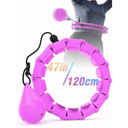 ZJQYDS Weighted Hula Circle With 24 Links (47inch) For Adults Weight Loss Infinity Fitness Hoop Plus Size For Women Smart Exercise Equipment