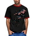 thumbnail image 2 of Men's Retro Independence Day Printed T-Shirt, Breathable Cotton Blend for Outdoor Sports and Casual Outings ,Wine 2XL, 2 of 5
