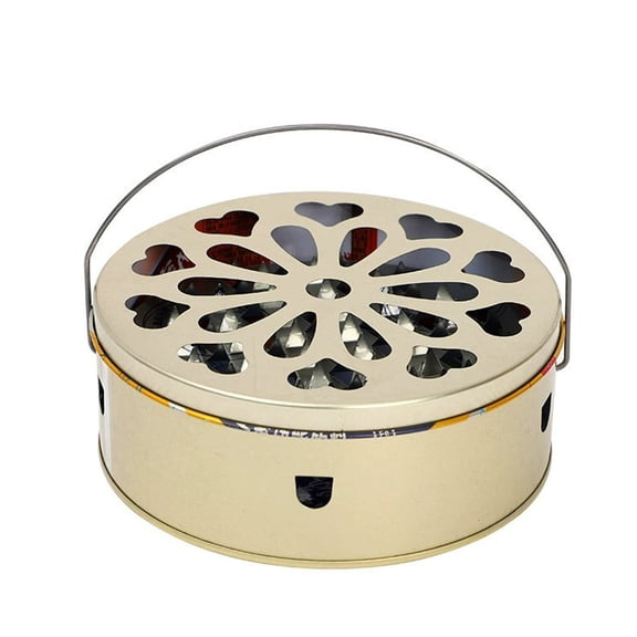 Outdoor Mosquito Repellent Coil Tray with Handle and Cover 6.3 in x 6.3 in x 2.0 in Metal Ash Catching Stove for Burning Mosquito Coils