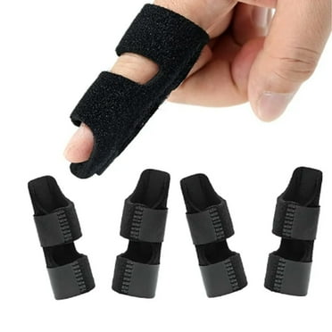 XIRQI 4 Pieces Finger Splint for Stability,Breathable Thumb Splint for Comfort,Adjustable Aluminum Velcro Trigger Finger Splint,Black