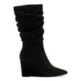 thumbnail image 3 of INC Womens Black Rhinestone Cushioned Arch Support Florelle Pointed Toe Wedge Zip-Up Dress Slouch Boot 7.5 M, 3 of 4