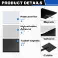 thumbnail image 3 of Uxcell 60Pcs 1.2'' x 0.05'' Imán Cuadrado con Respaldo Adhesivo, Etiquetas Magnéticas de Goma Autoadhesivas para Manualidades de Oficina, Aula y Hogar, 3 of 6