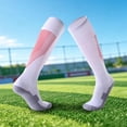 thumbnail image 2 of Kids Soccer Socks Striped Knee High Tube Socks Football Uniform Sports Socks for Boys Girls, 2 of 4