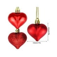 thumbnail image 2 of LingVibe Heart Shaped Ornaments 24-Piece Set, Glitter Valentine's Day Hanging Decor for Party, Gift Topper, Tree, Wedding & Crafts, 1.77 Inches Each,D, 2 of 3