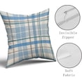 thumbnail image 4 of Blue Teal Pillow Covers 18x18 Set of 2 Light Blue Grey Buffalo Plaid Holiday Decorative Throw Pillows Spring Summer Decorations Pillowcase Cotton Square Cushion Cover Decor for Home Couch Bed Soft, 4 of 6
