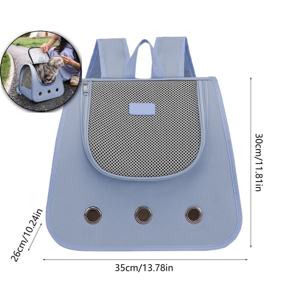 Cat Backpack Carrier, Pet Backpack, Ventilated Mesh Dog Travel Carrier for Hiking Walking Outdoor Use(Dark Blue)