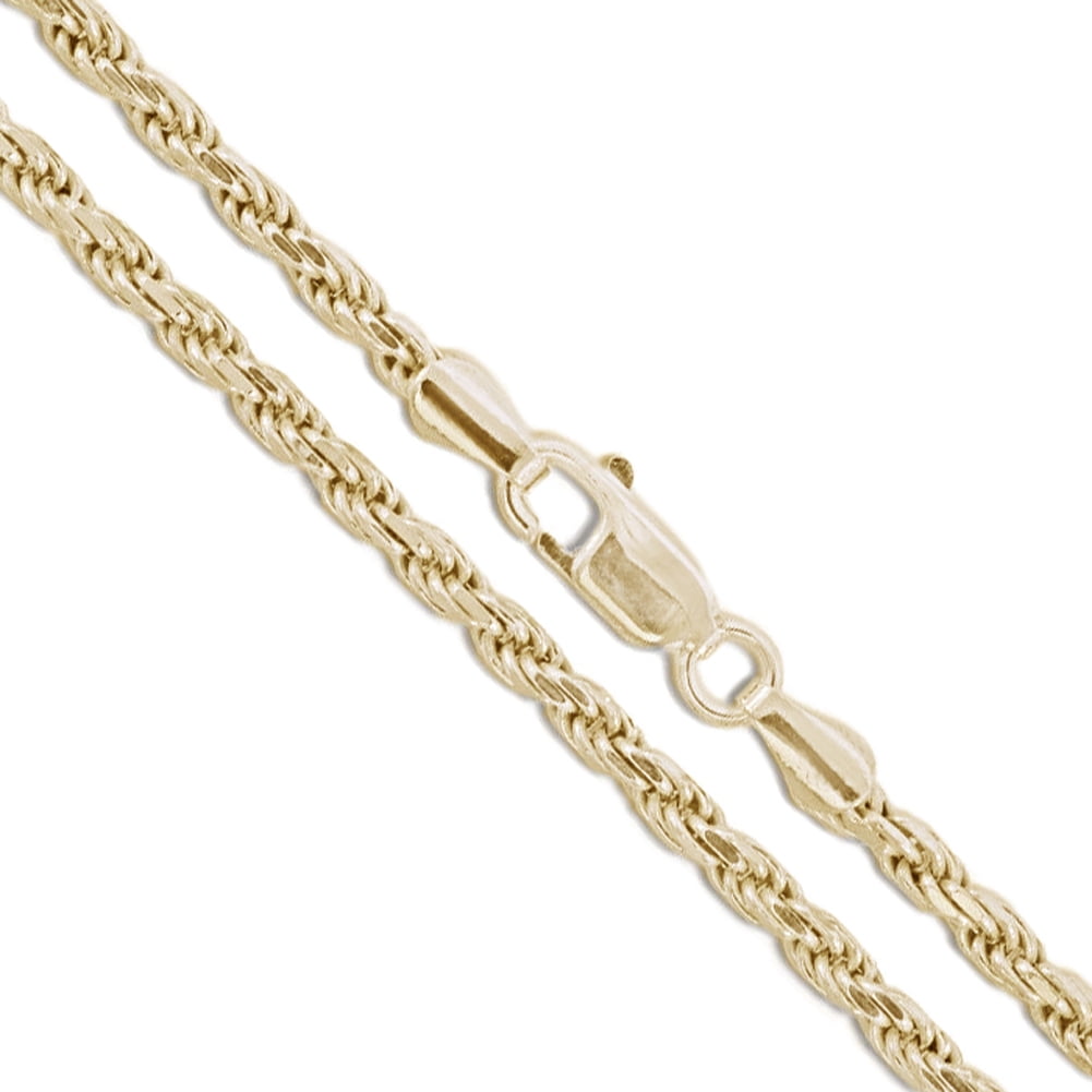 10k Yellow Gold-Hollow Round Rope Link 