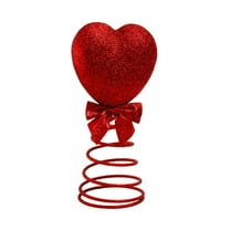 hulanddfd Valentine's Day Tree Topper, 6inches Mini Glitter Heart-shaped Tree Topper Tree Hanging Decoration for Valentine's Day Party