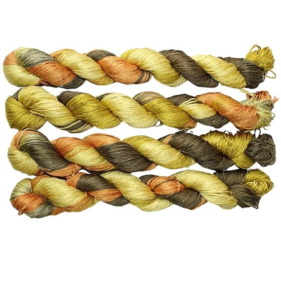 Knitsilk 3 ply100% Pure Mulberry Queen Silk Yarn 50 gram Lace Weight | Great for Knitting, Crochet, Weaving, Mixed Media (Morning Glory)(Pack of 3)