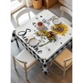 thumbnail image 6 of Sunflowers Table Cloth, Waterproof Tablecloth for Square Tables, Yellow Floral Botanical Black White Plaid Farmhouse Reusable Washable Fabric Table Cover for Restaurant Kitchen Dining Tables 60"x60", 6 of 9